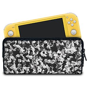 Case Nintendo Switch Lite Bolsa Estojo - Camuflada Cinza