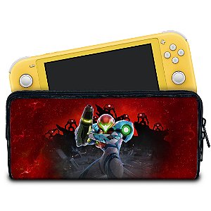 Case Nintendo Switch Lite Bolsa Estojo - Metroid Dread