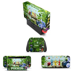 KIT Nintendo Switch Oled Skin e Capa Anti Poeira - Pikmin