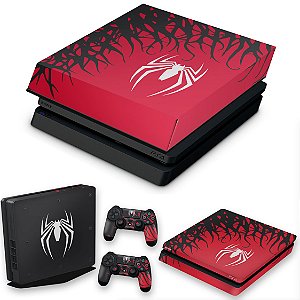 KIT PS4 Slim Skin e Capa Anti Poeira - Spider-Man Homem Aranha 2 Edition