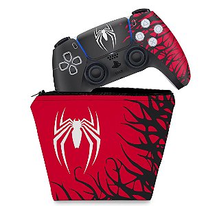 KIT Capa Case e Skin PS5 Controle - Spider-Man Homem Aranha 2 Edition