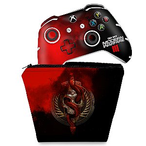 KIT Capa Case e Skin Xbox One Slim X Controle - Call Of Duty Modern Warfare III