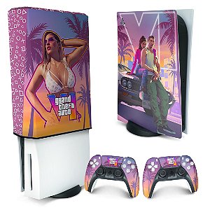 KIT PS5 Skin e Capa Anti Poeira - GTA 6 VI