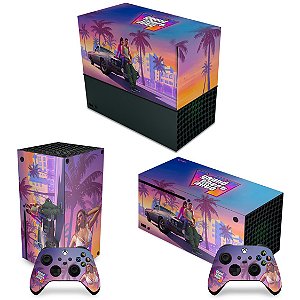 KIT Xbox Series X Capa Anti Poeira e Skin - GTA 6 VI