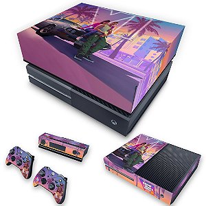 KIT Xbox One Fat Skin e Capa Anti Poeira - GTA 6 VI