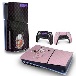 Skin PS5 Slim Horizontal - Coragem: O Cão Covarde