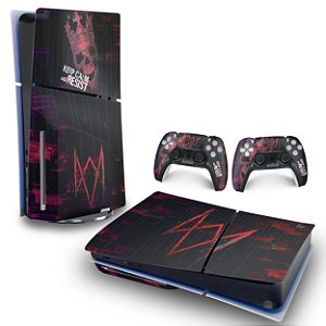 Skin PS5 Slim Horizontal - Watch Dogs Legion