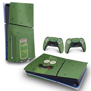 Skin PS5 Slim Horizontal - Pickle Rick And Morty