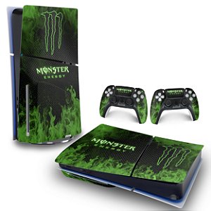 Skin PS5 Slim Horizontal - Monster Energy Drink