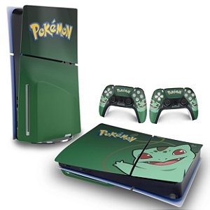 Skin PS5 Slim Horizontal - Pokemon Bulbasaur