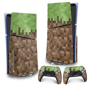 Skin PS5 Slim Vertical - Minecraft