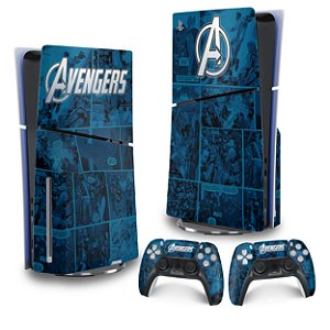 Skin PS5 Slim Vertical - Avengers Vingadores Comics