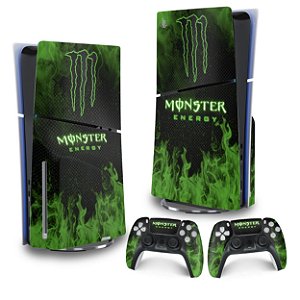 Skin PS5 Slim Vertical - Monster Energy Drink