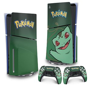 Skin PS5 Slim Vertical - Pokemon Bulbasaur