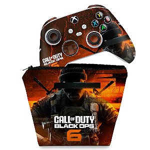 KIT Capa Case e Skin Xbox Series S X Controle - Call of Duty Black Ops 6