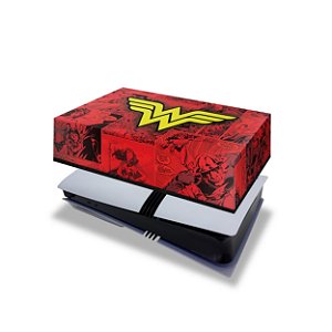 PS5 Pro Capa Anti Poeira Horizontal - Mulher Maravilha Comics