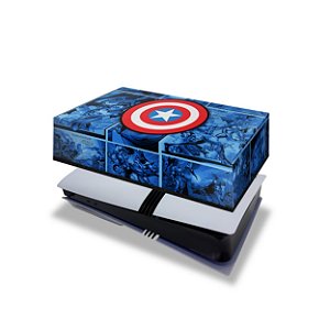 PS5 Pro Capa Anti Poeira Horizontal - Capitão América Comics