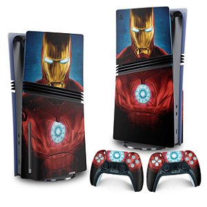 Skin PS5 Pro Vertical - Iron Man Homem De Ferro