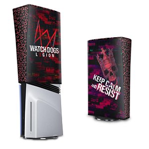 PS5 Pro Capa Anti Poeira Vertical - Watch Dogs Legion