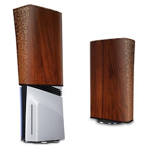 PS5 Pro Capa Anti Poeira Vertical - Madeira