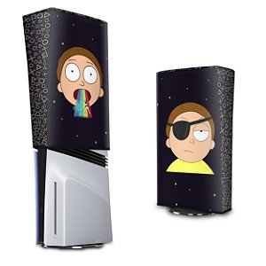 PS5 Pro Capa Anti Poeira Vertical - Morty Rick And Morty
