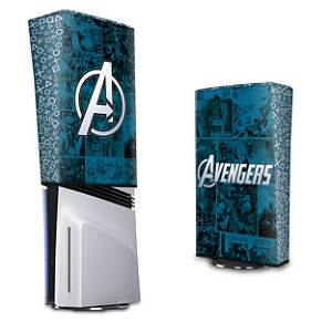 PS5 Pro Capa Anti Poeira Vertical - Avengers Vingadores Comics