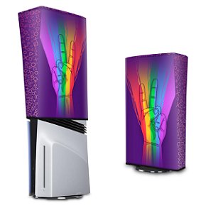 PS5 Pro Capa Anti Poeira Vertical - Rainbow Colors Colorido