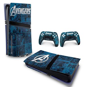 Skin PS5 Pro Horizontal - Avengers Vingadores Comics