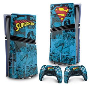Skin PS5 Pro Vertical - Superman Comics