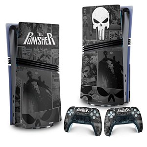 Skin PS5 Pro Vertical - The Punisher Justiceiro Comics