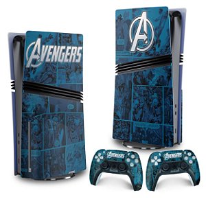 Skin PS5 Pro Vertical - Avengers Vingadores Comics