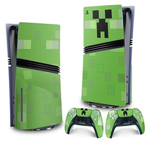 Skin PS5 Pro Vertical - Creeper Minecraft