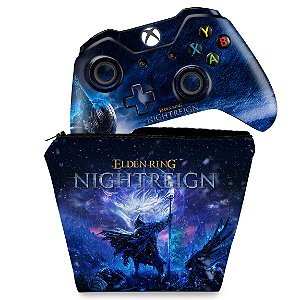 KIT Capa Case e Skin Xbox One Fat Controle - Elden Ring Nightreign