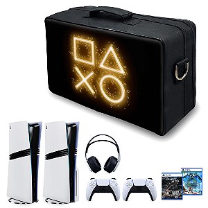 Bolsa Ps5 Pro Mochila Transporte Playstation 5 Pro Bag - Days Of Play Edição Limitada