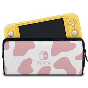 Case Nintendo Switch Lite Bolsa Estojo - Vaquinha Rosa