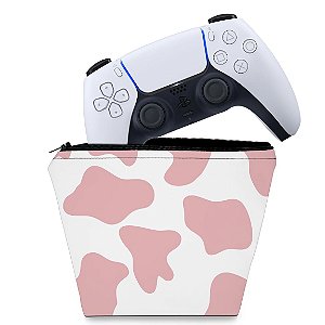 Capa PS5 Controle Case - Vaquinha Rosa