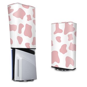 PS5 Pro Capa Anti Poeira Vertical - Vaquinha Rosa