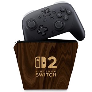 Capa Nintendo Switch 2 Pro Controle Case - Madeira