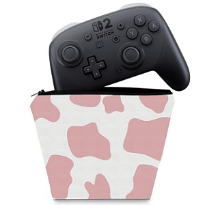 Capa Nintendo Switch 2 Pro Controle Case - Vaquinha Rosa