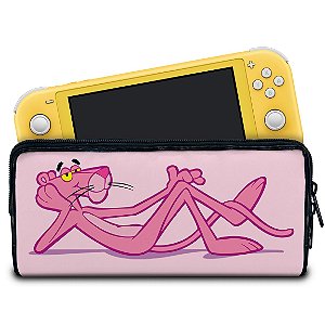 Case Nintendo Switch Lite Bolsa Estojo - Pantera Cor de Rosa