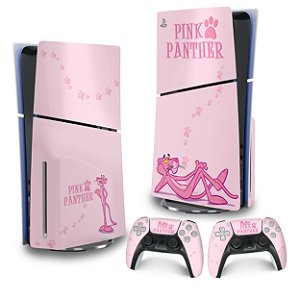 Skin PS5 Slim Vertical - Pantera Cor de Rosa