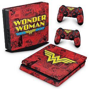 PS4 Slim Skin - Mulher Maravilha Comics