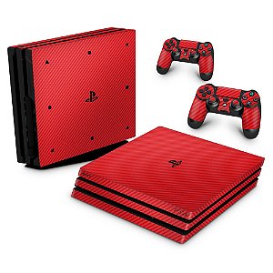 PS4 Pro Skin - Fibra de Carbono Vermelho