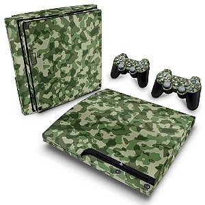 PS3 Slim Skin - Camuflado Verde