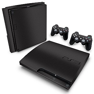 PS3 Slim Skin - Fibra de Carbono Preto