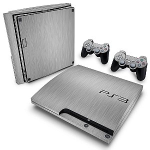 PS3 Slim Skin - Aço Escovado Cinza