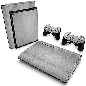 PS3 Super Slim Skin - Aço Escovado Cinza