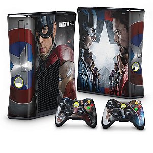 Xbox 360 Slim Skin - Capitão America Guerra Civil