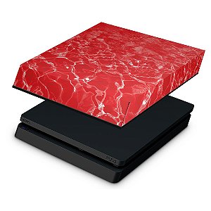 PS4 Slim Capa Anti Poeira - Aquático Água Vermelha