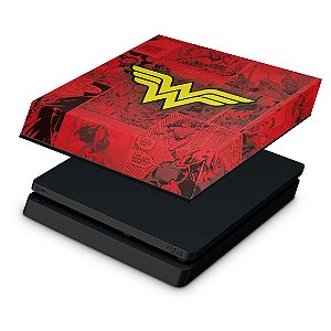 PS4 Slim Capa Anti Poeira - Mulher Maravilha Comics